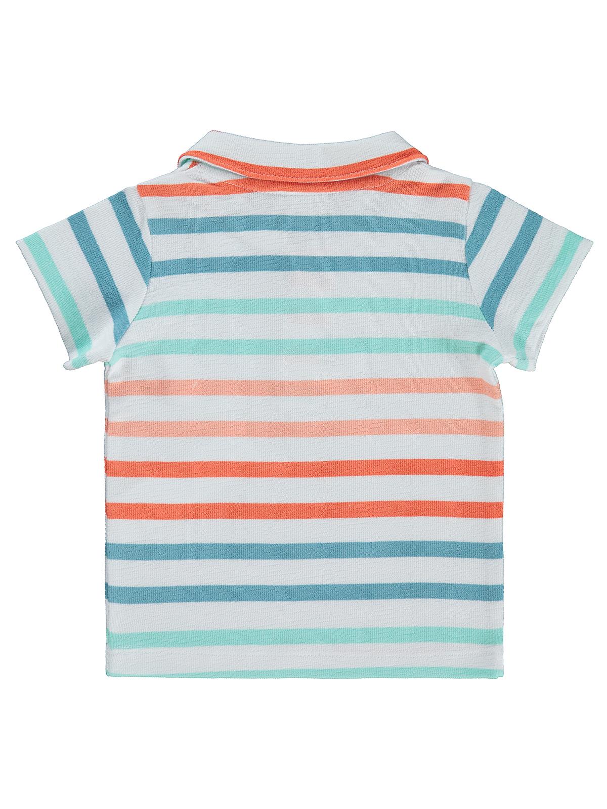 Civil Baby Çizgili 6-18 Ay Tişört - Beyaz