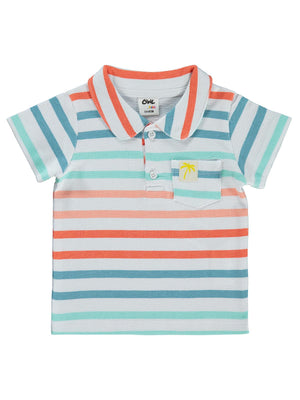 Civil Baby Çizgili 6-18 Ay Tişört - Beyaz