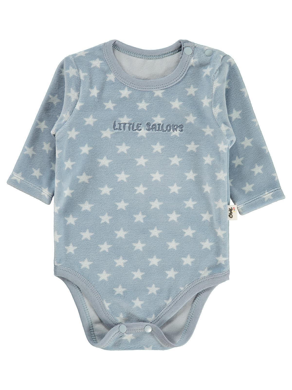 Civil Baby Little Star Nakışlı 1-18 Ay Çıtçıtlı Badi - Mavi