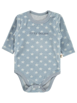 Civil Baby Little Star Nakışlı 1-18 Ay Çıtçıtlı Badi - Mavi
