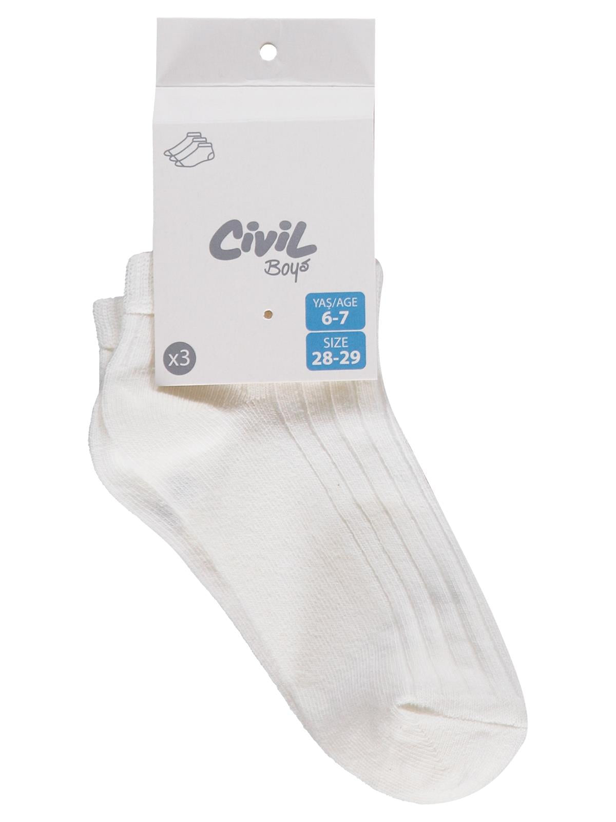 Civil Boys Basic Derbili 3'lü 2-12 Yaş Erkek Çocuk Patik Çorap - Standart