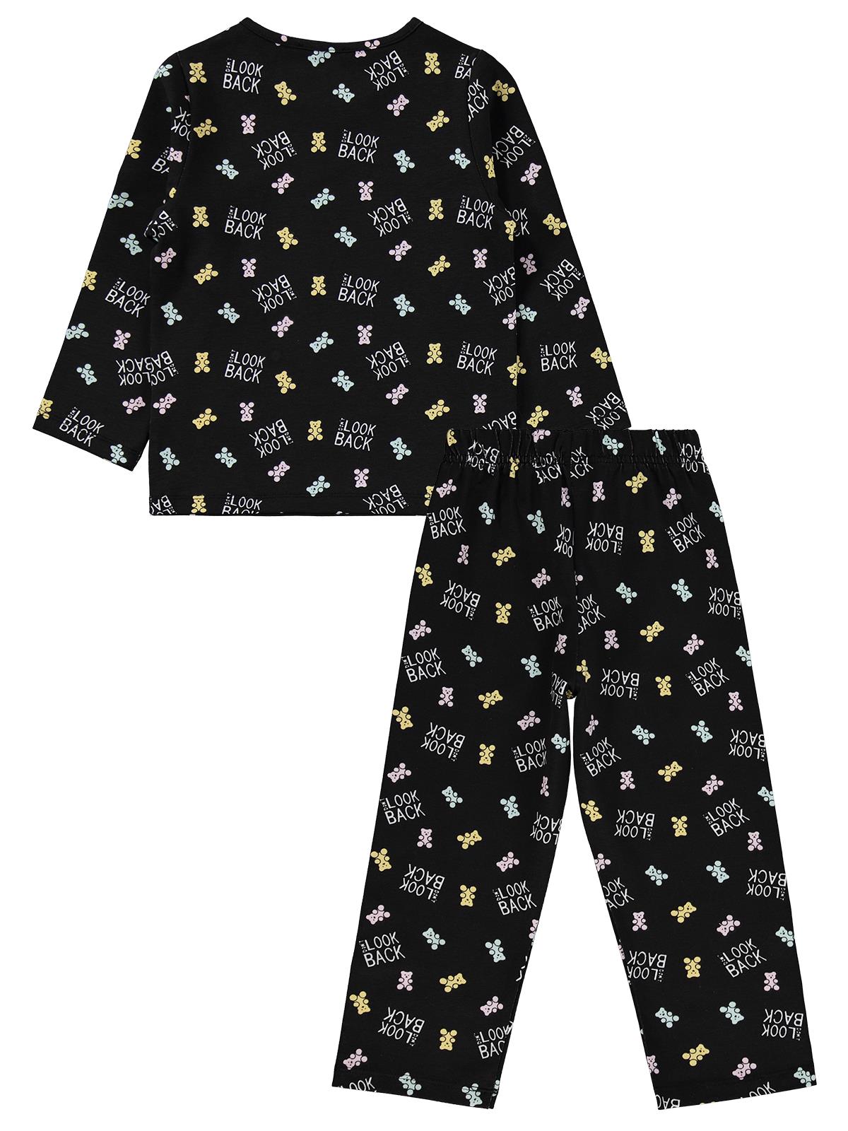 Civil Girls Kız Çocuk Dont Look Back Baskılı Pijama Takımı | Süprem-Süprem | Okul Kreş ve Günlük Kullanım - Siyah