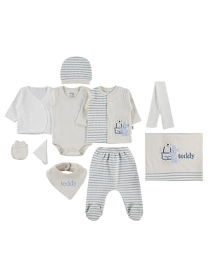 Civil Baby Teddy 10'lu 0-24 Ay Zıbın Setleri - Mavi