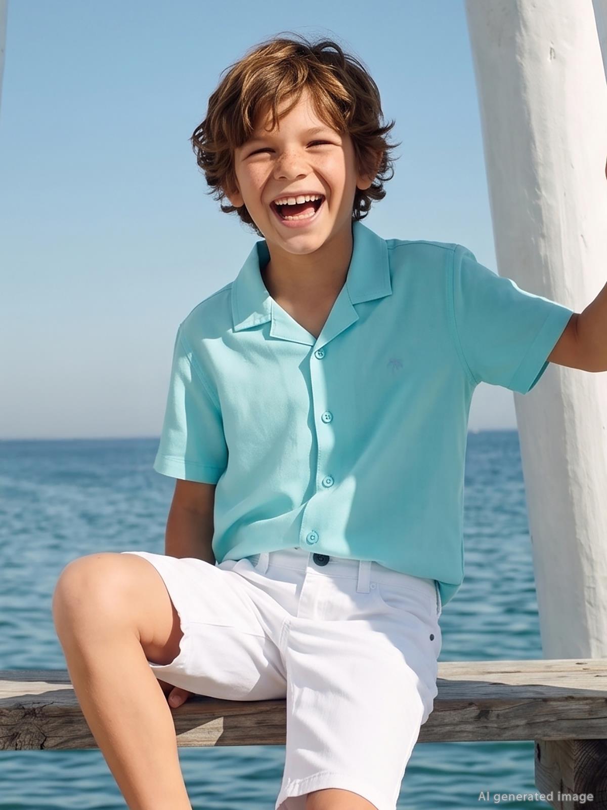 Civil Boys Basic Tatil Yaka 6-9 Yaş Gömlek - Yeşil