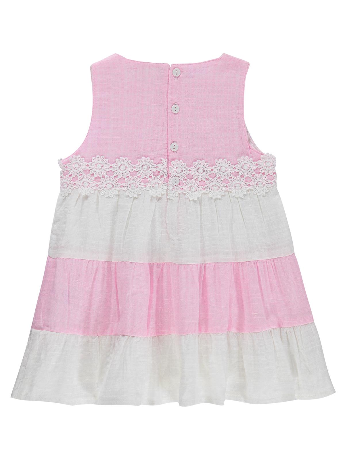 Civil Baby Renkli Roba Dantelli 6-18 Ay Elbise - Pembe