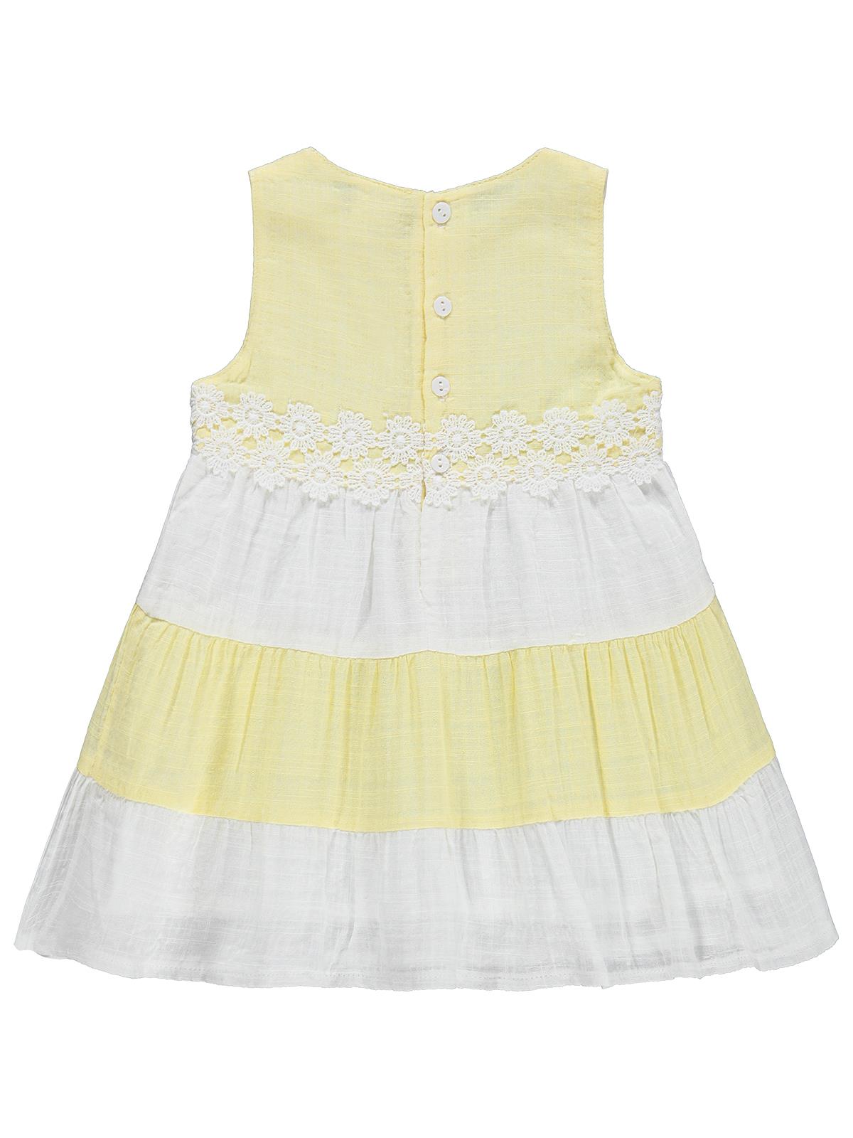 Civil Baby Renkli Roba Dantelli 6-18 Ay Elbise - Sarı