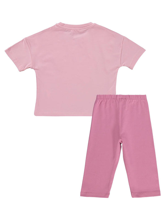 Civil Girls Kelebek Nakışlı 2-5 Yaş Takım - Pembe