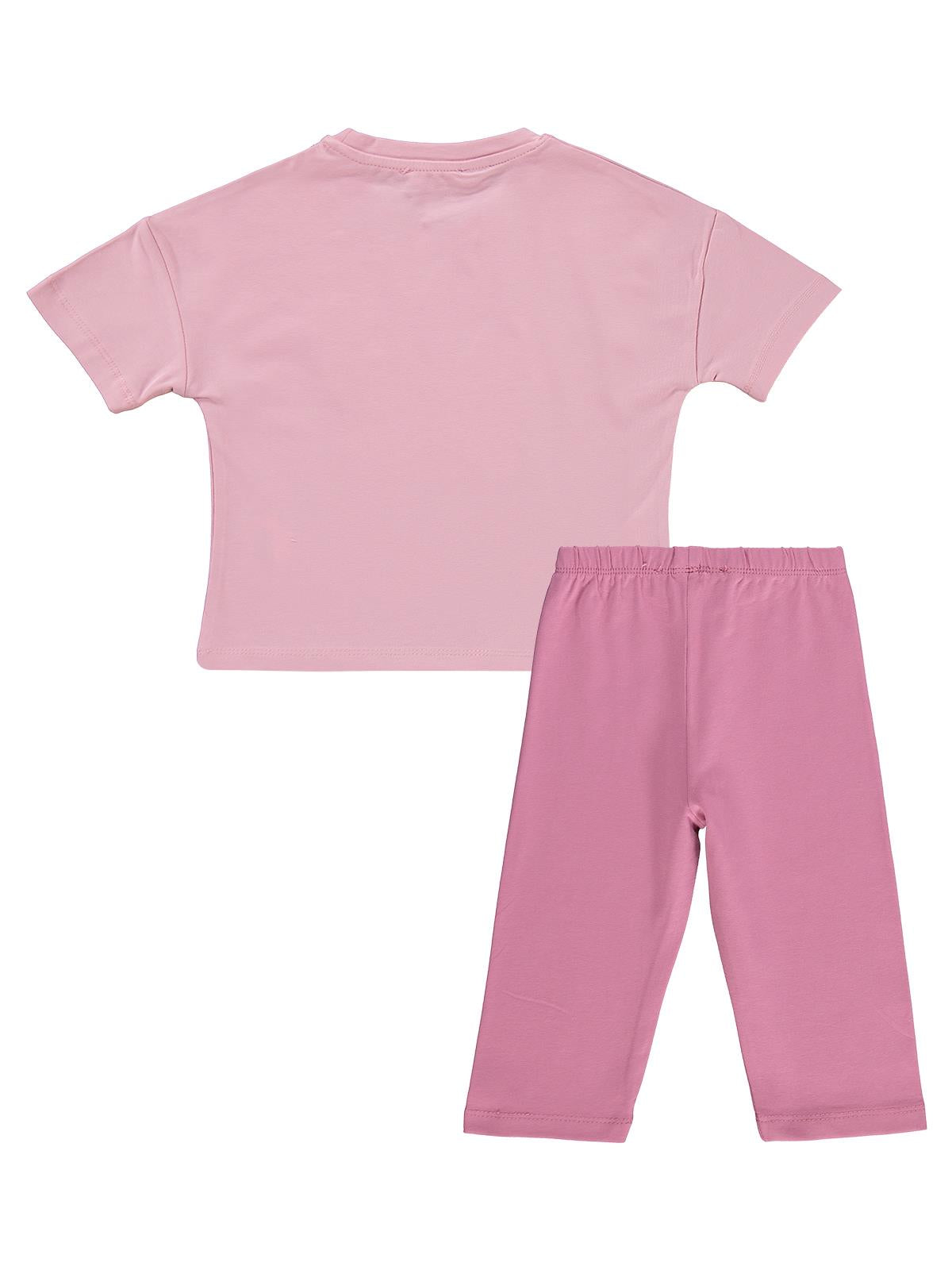 Civil Girls Kelebek Nakışlı 2-5 Yaş Takım - Pembe