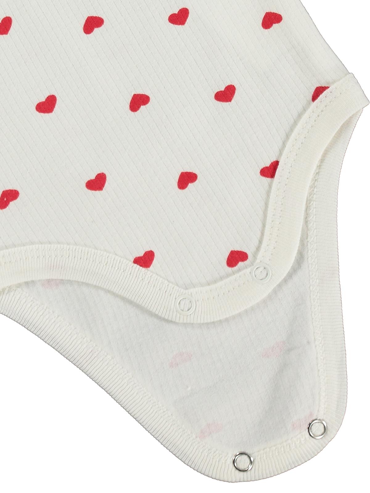 Civil Baby Kalp Empirme 1-36 Ay Çıtçıtlı Badi  - Ekru