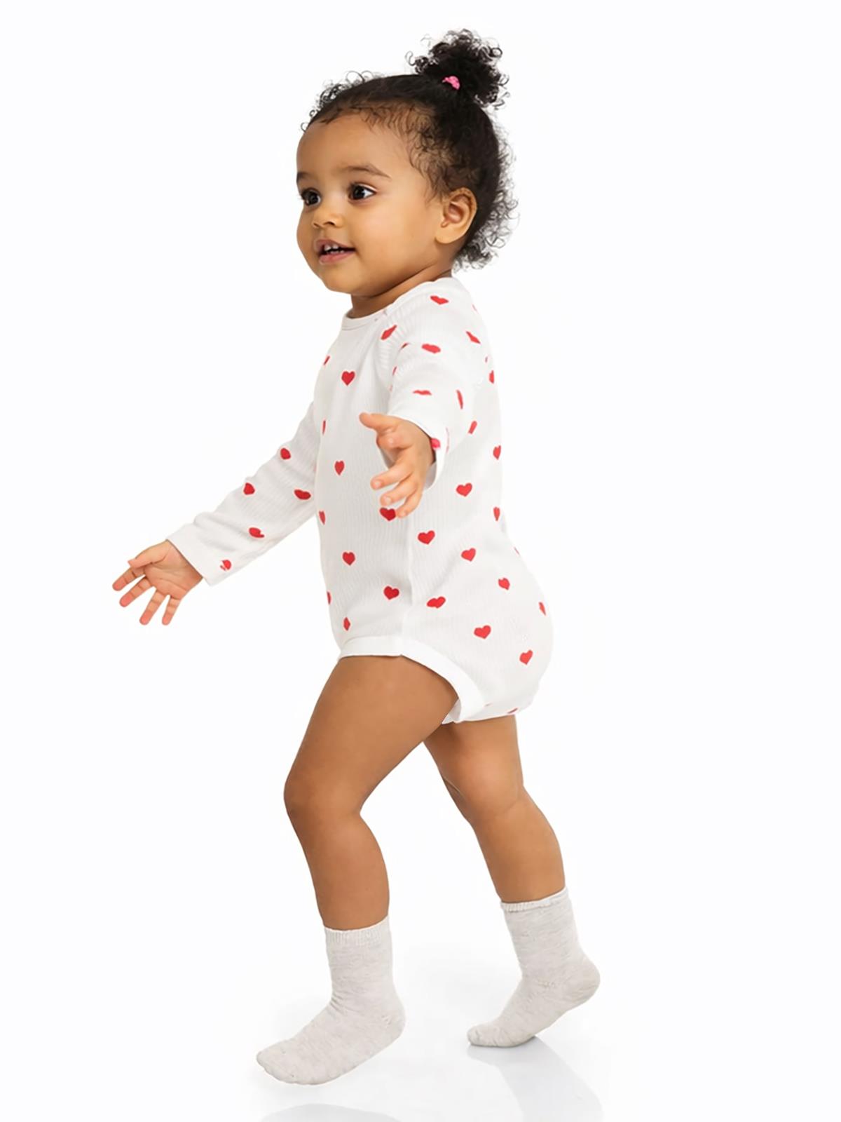 Civil Baby Kalp Empirme 1-36 Ay Çıtçıtlı Badi  - Ekru