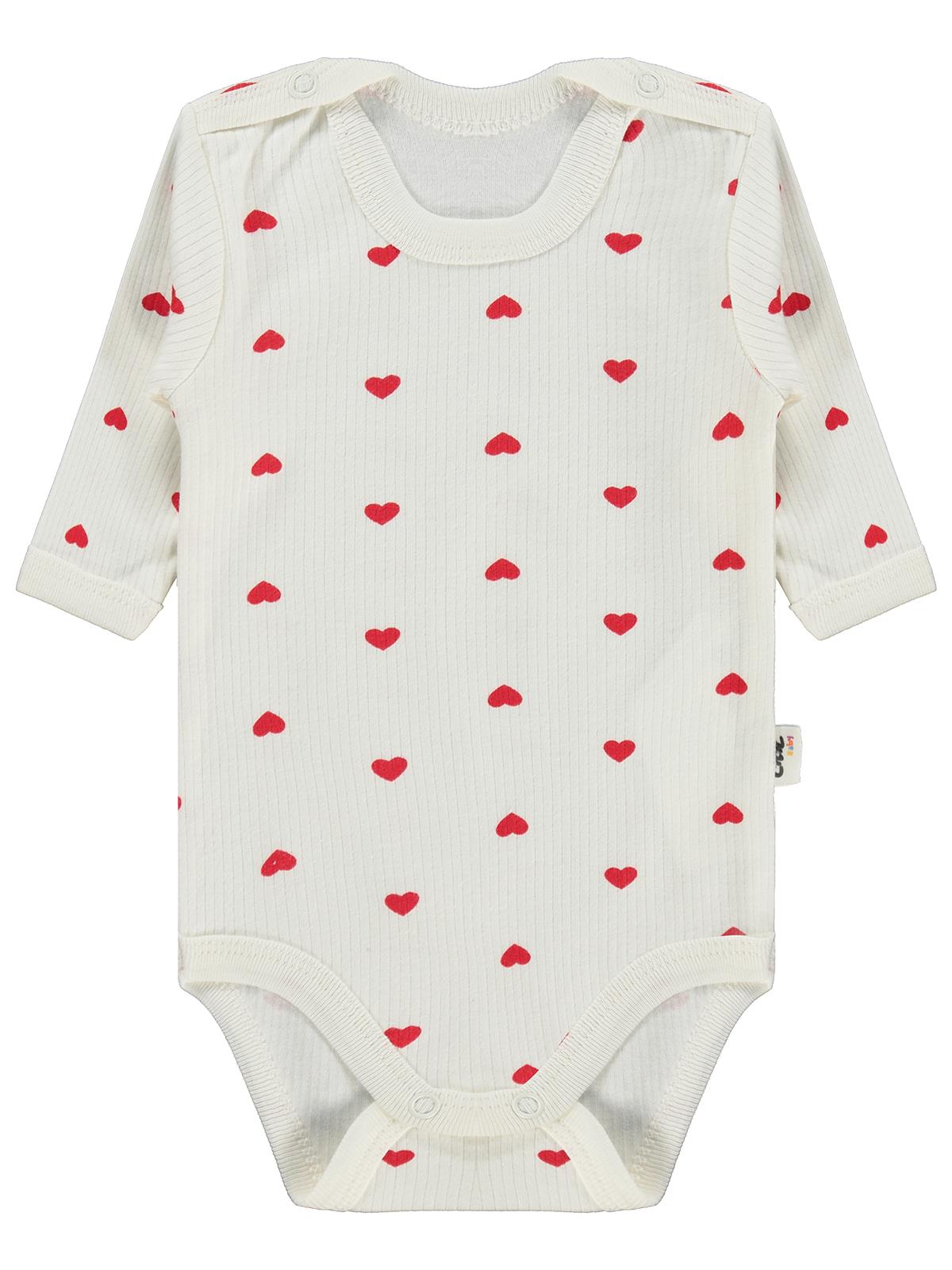 Civil Baby Kalp Empirme 1-36 Ay Çıtçıtlı Badi  - Ekru