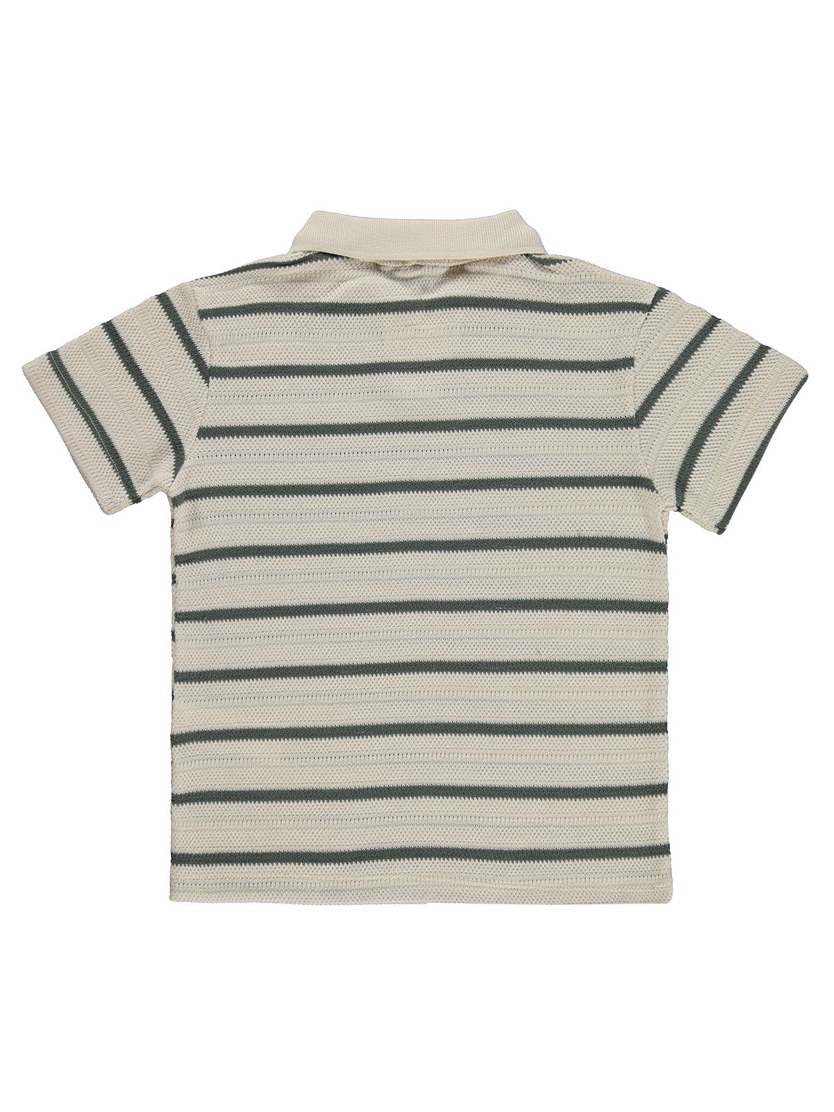 Civil Boys Polo Yaka Çizgili 6-9 Yaş Tişört - Haki