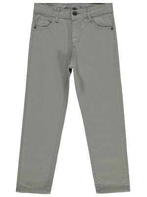 Civil Erkek Çocuk 5 Cep Basic Pantolon | Gabardin | Okul Kreş ve Günlük Kullanım - Gri