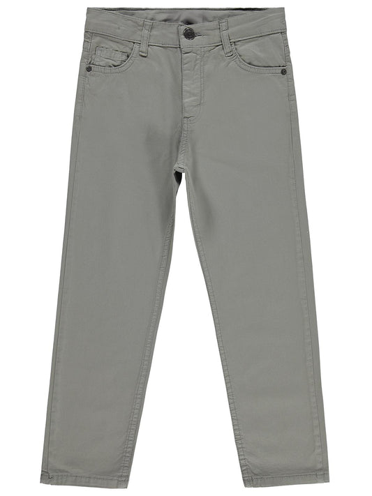 Civil Erkek Çocuk 5 Cep Basic Pantolon | Gabardin | Okul Kreş ve Günlük Kullanım - Gri