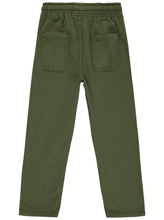 Civil Erkek Çocuk Beli Lastikli Pantolon | Gabardin | Okul Kreş ve Günlük Kullanım - Haki