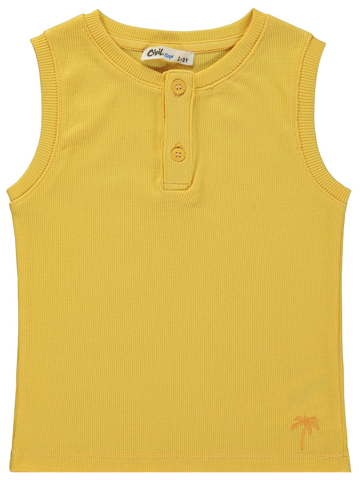 Civil Boys Basic Sıfır Kol 2-5 Yaş Tişört - Hardal