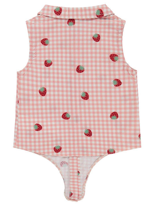 Civil Baby Puanlı Çizgli Empirme 6-18 Ay Gömlek - Pembe