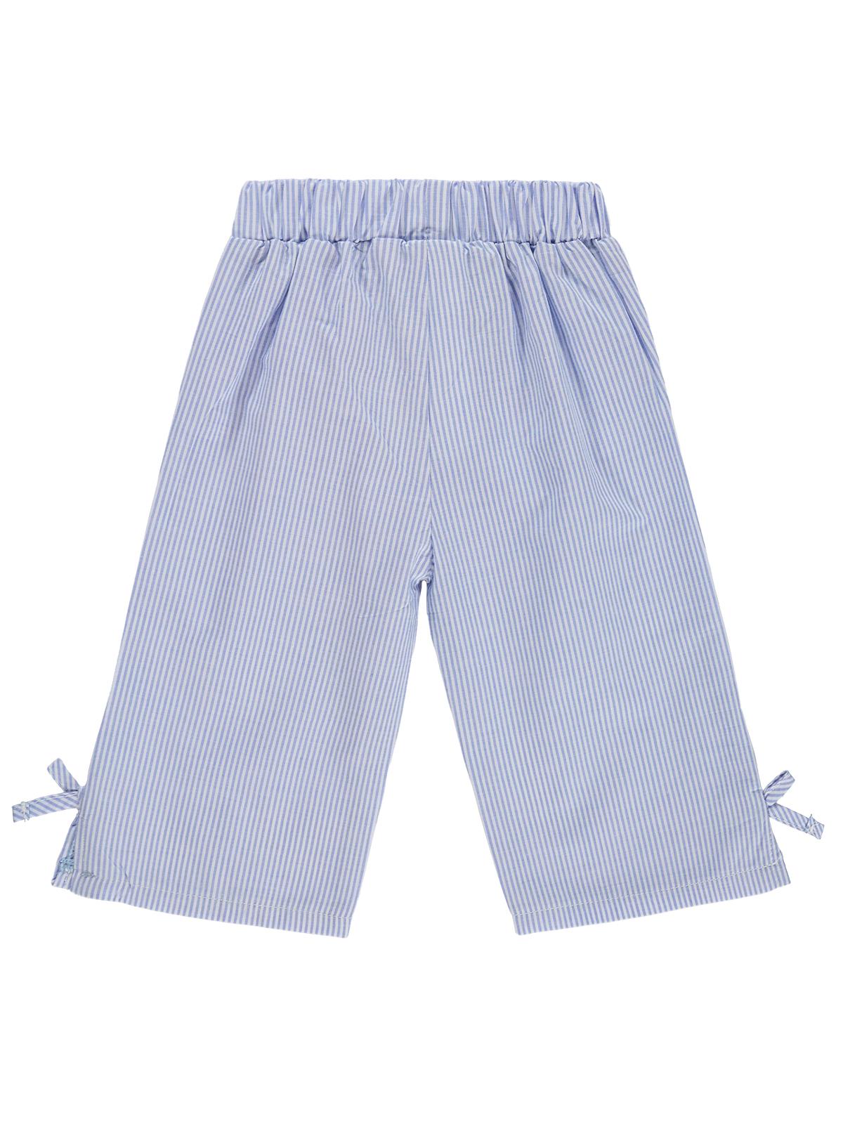 Civil Baby Fiyonk Detaylı Çizgi Empirme 6-18 Ay Pantolon - Pastel Mavi