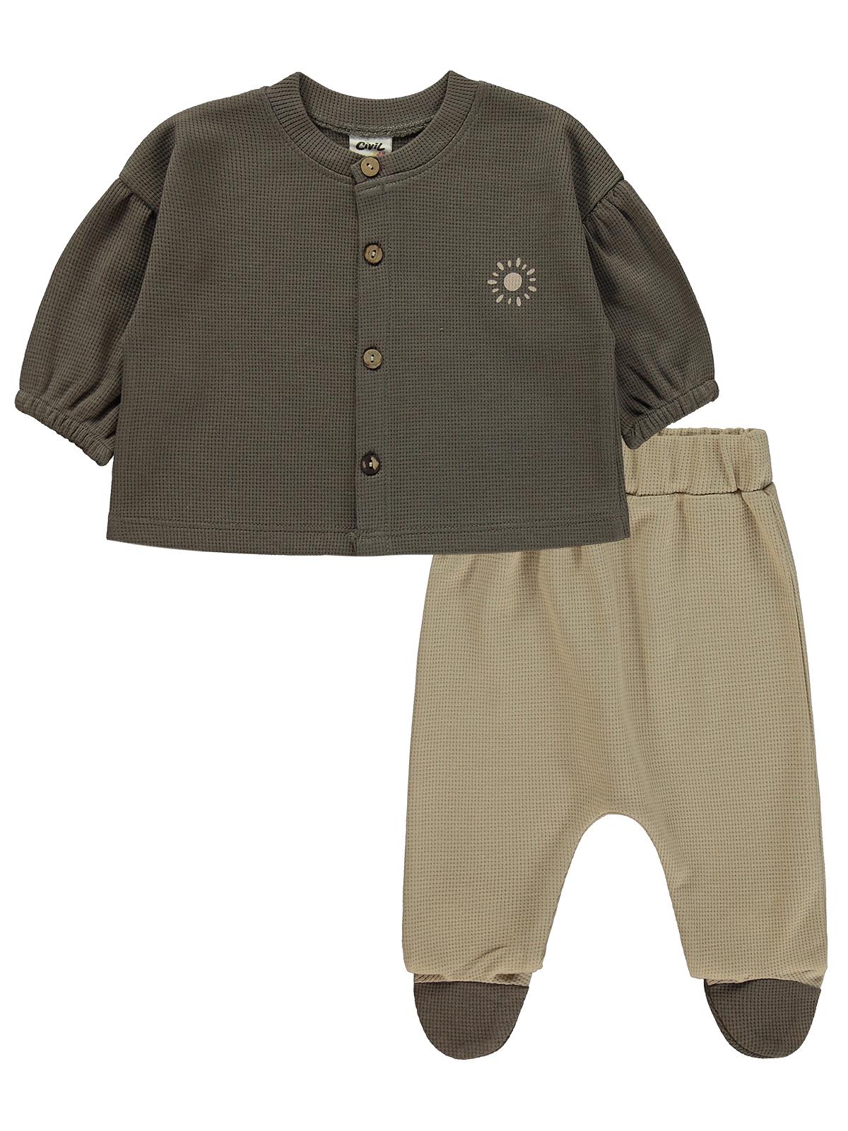 Civil Baby Güneş Baskılı 1-9 Ay Pijama Takımı - Kahverengi