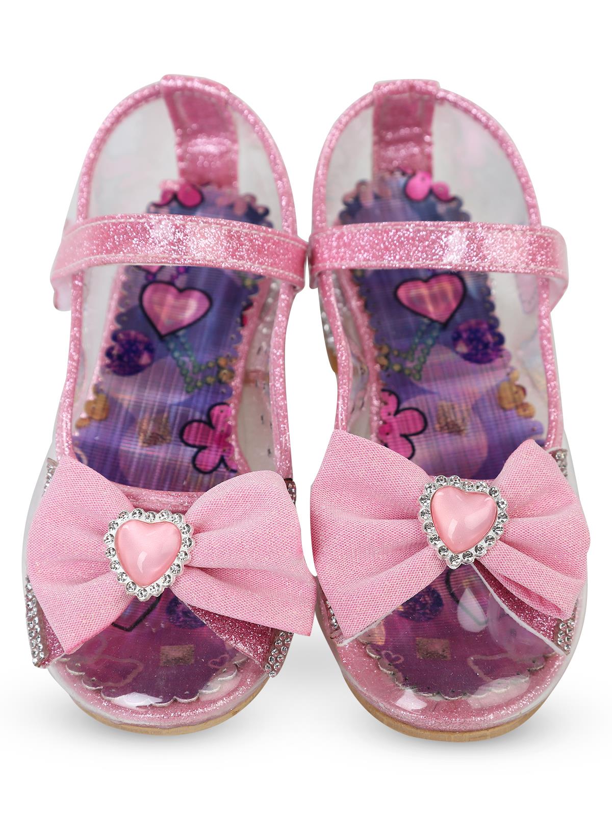 Civil Girls Şeffaf Fiyonklu 31-35 Numara Abiye Ayakkabı - Pembe