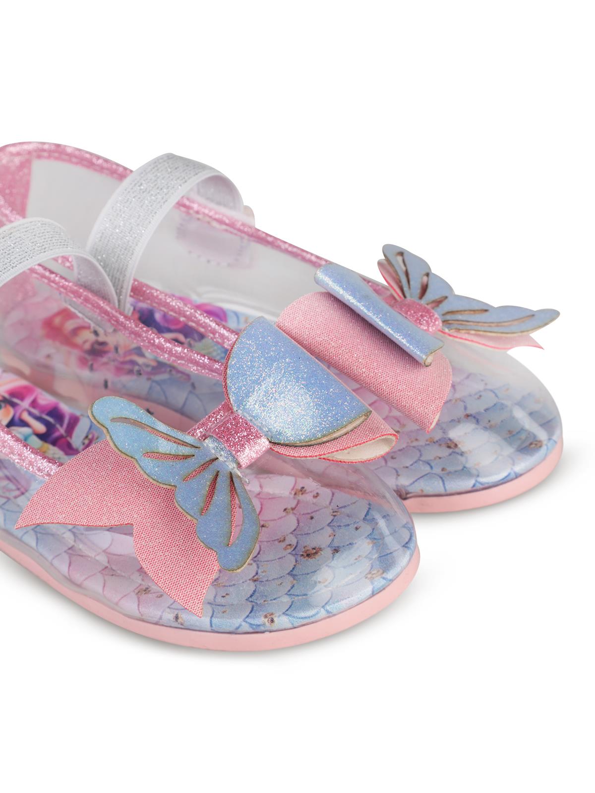 Civil Girls Şeffaf Fiyonklu 31-35 Numara Babet Ayakkabı - Pembe