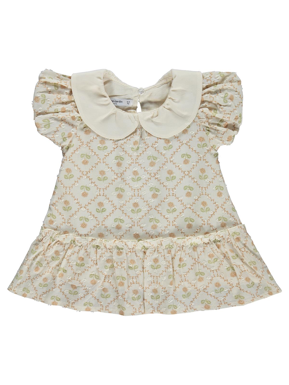 Pierre Cardin Bebe Yakalı 6-18 Ay Elbise - Ekru