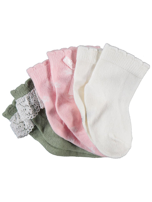 Civil Baby Dantel ve Fiyonk Aksesuarlı 3'lü 6-18 Ay Bebek Kız Çorap Set