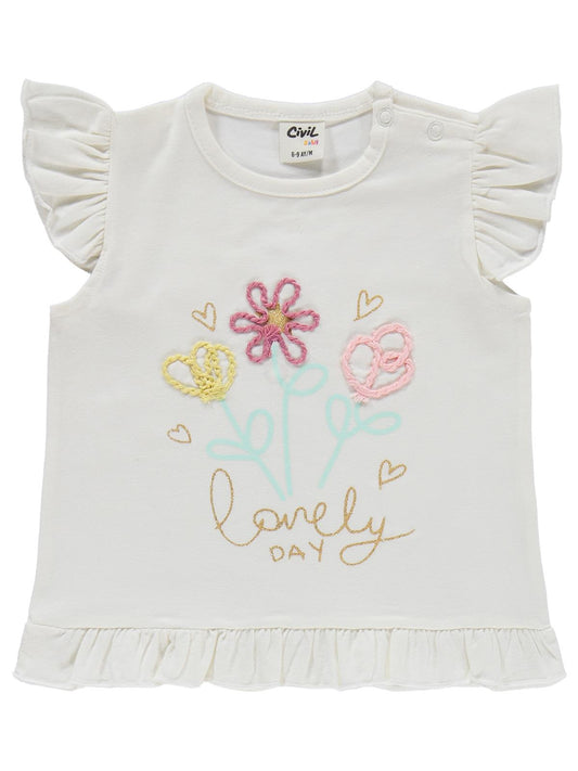Civil Baby Lonely Day Nakışlı 6-18 Ay Takım - Ekru