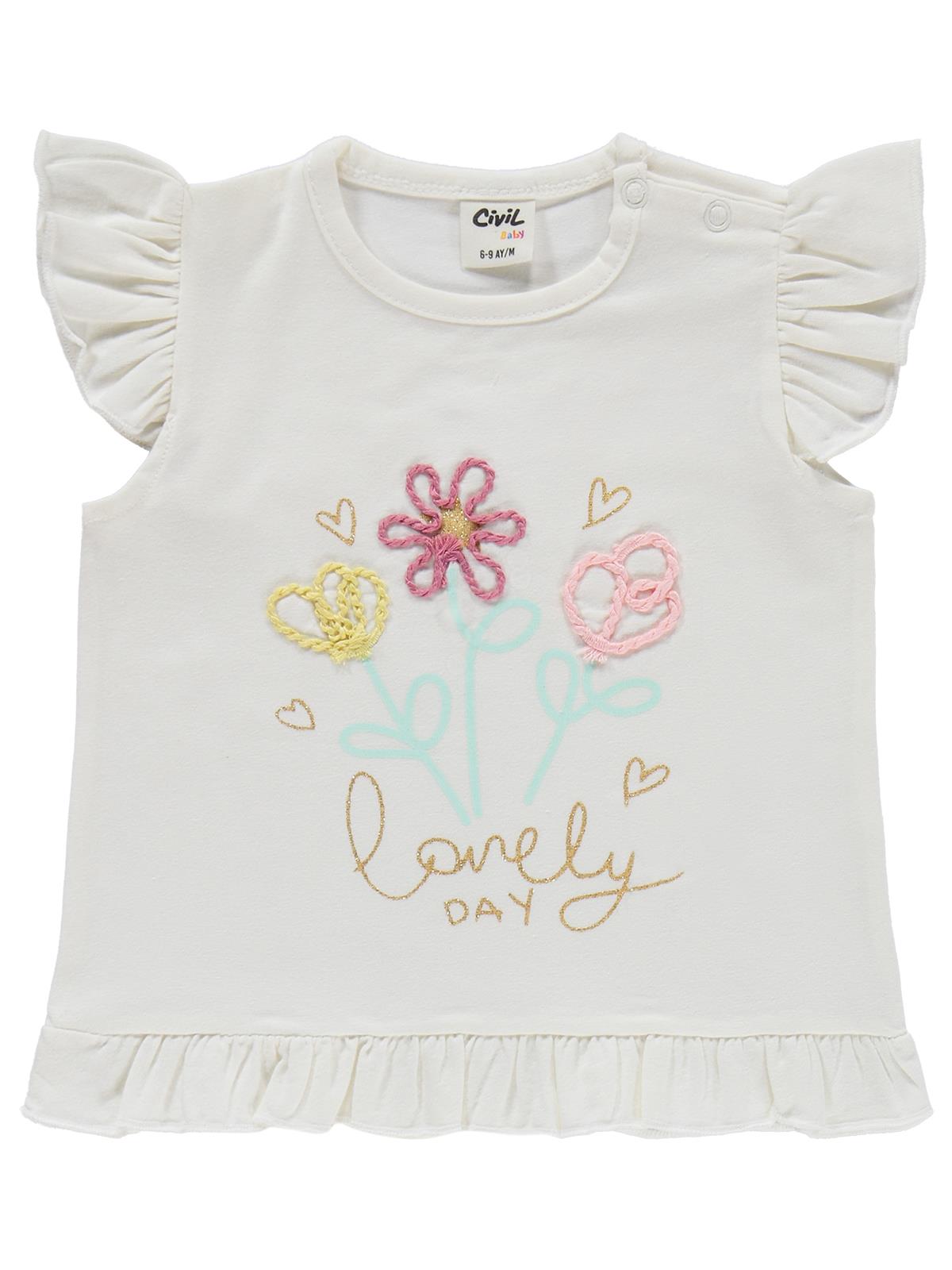 Civil Baby Lonely Day Nakışlı 6-18 Ay Takım - Ekru