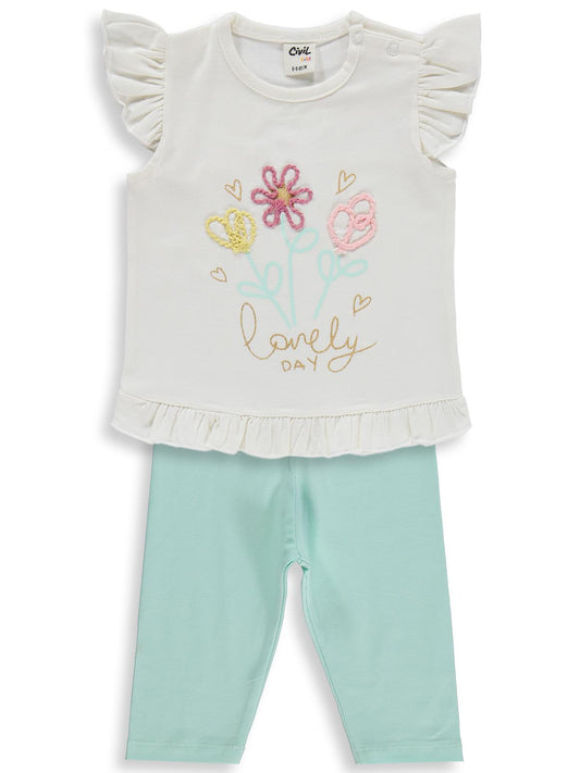 Civil Baby Lonely Day Nakışlı 6-18 Ay Takım - Ekru