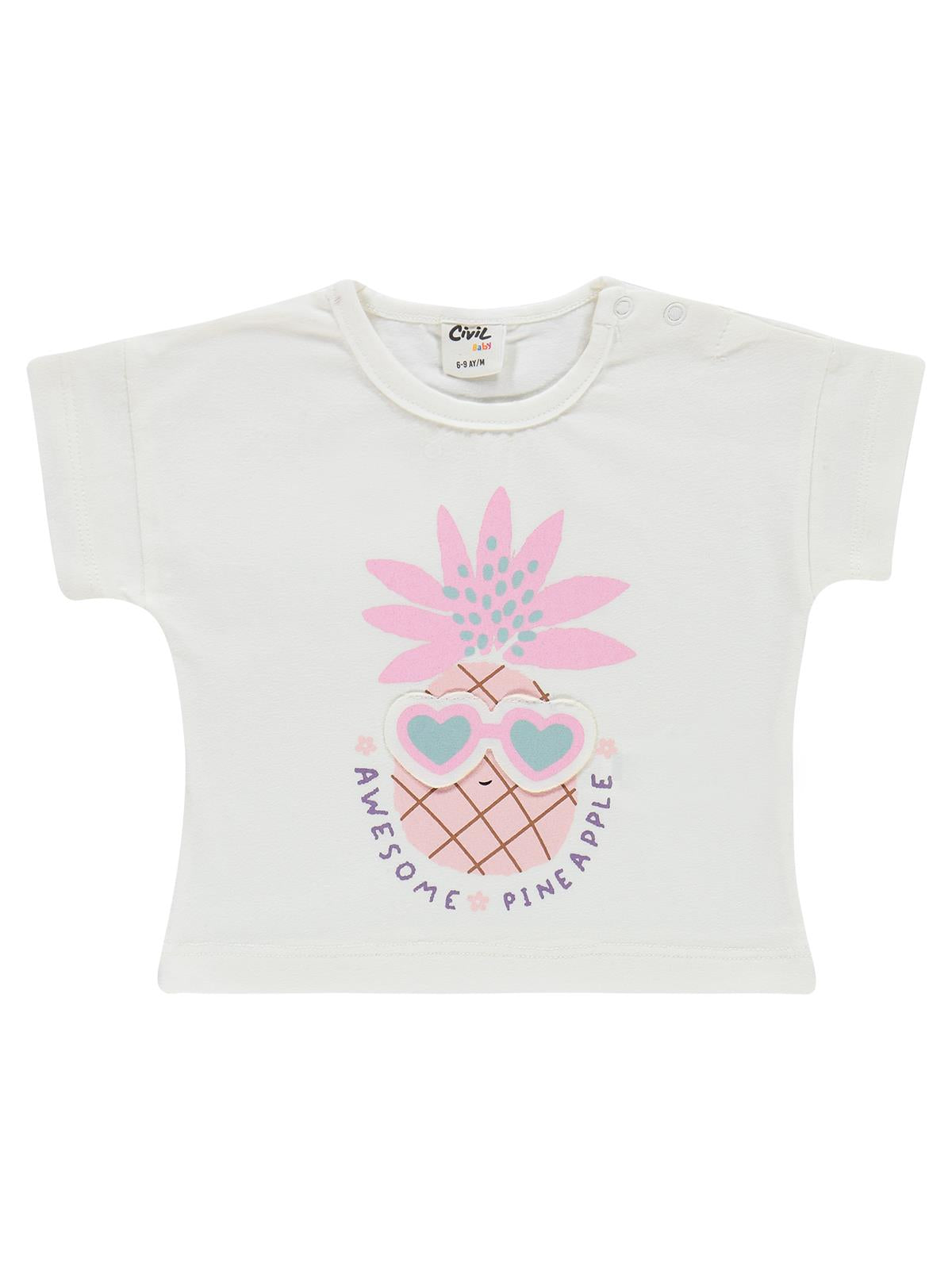 Civil Baby Ananas Baskılı 6-18 Ay Takım - Ekru
