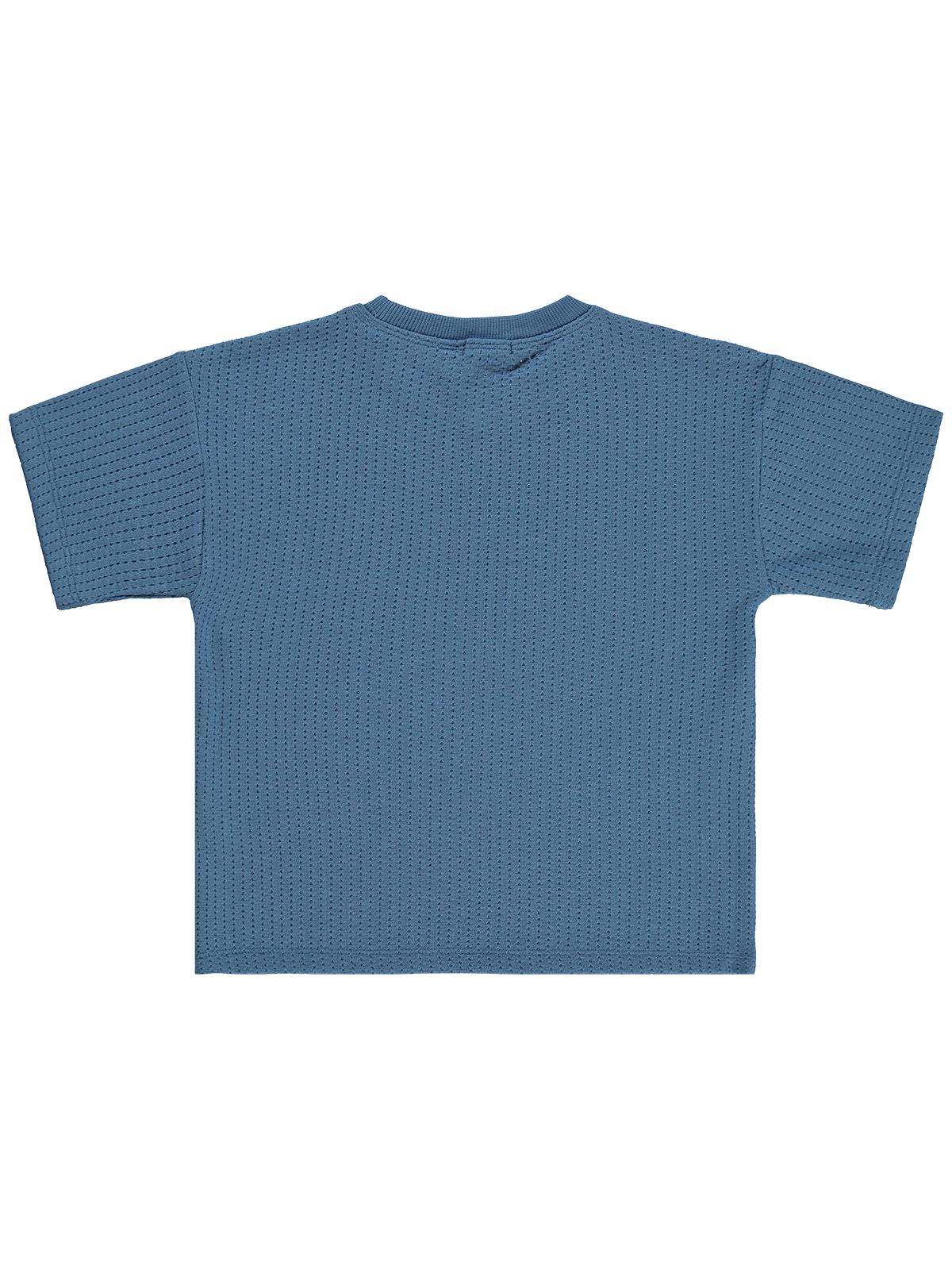 Civil Boys Çizgi Dokulu 10-13 Yaş Tişört - Mavi