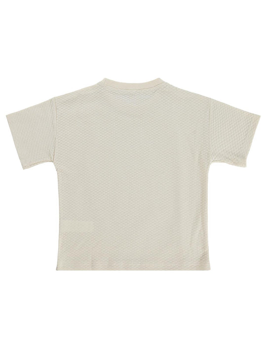 Civil Boys Altıgen Dokulu 6-9 Yaş Tişört - Bej
