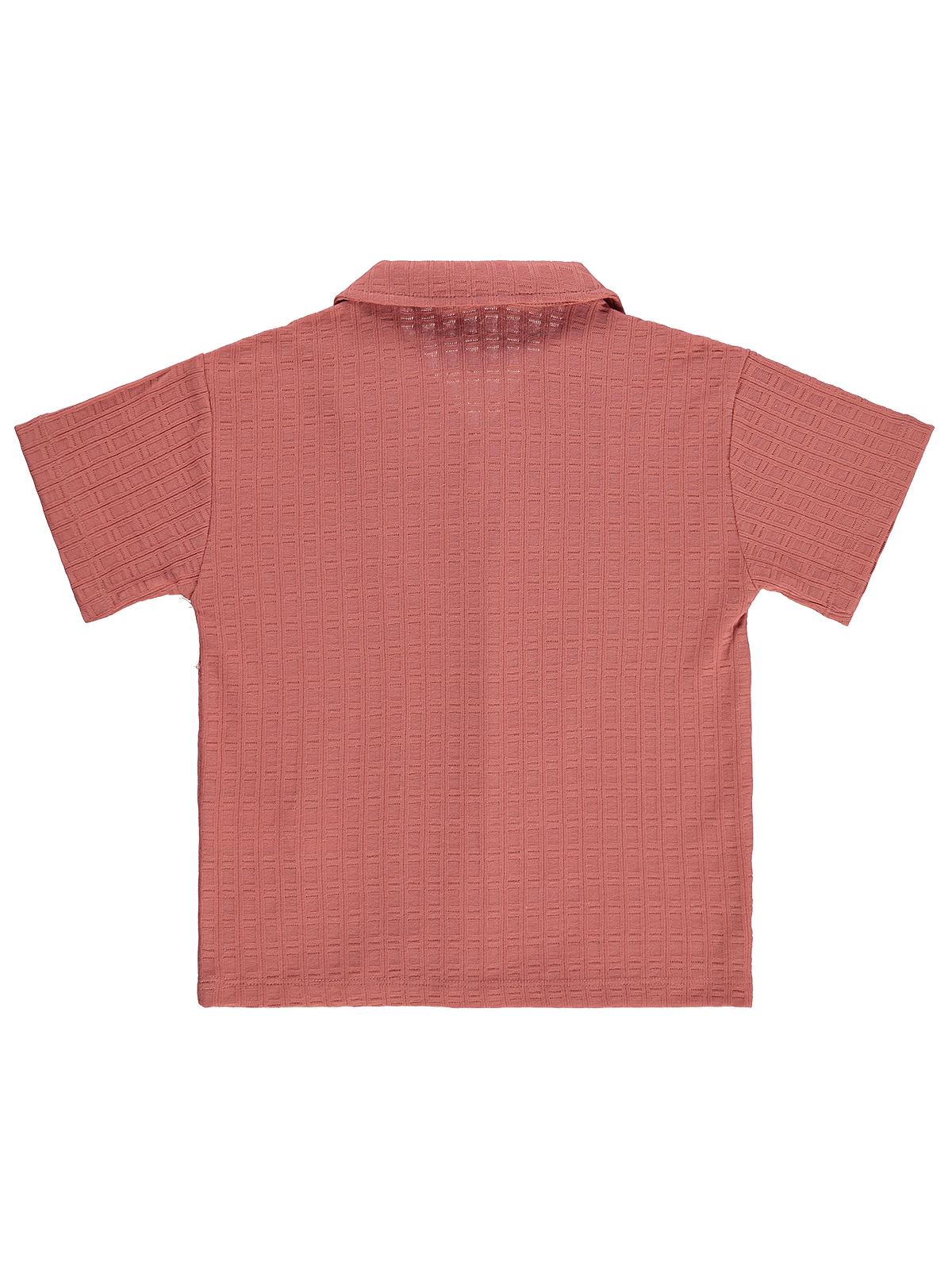 Civil Boys Kare Dokulu Tatil Yaka 6-9 Yaş Gömlek - Pembe