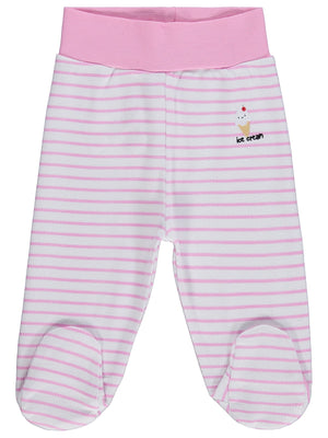Civil Baby Çizgi Empirme 1-9 Ay Tek Alt Bebe - Beyaz