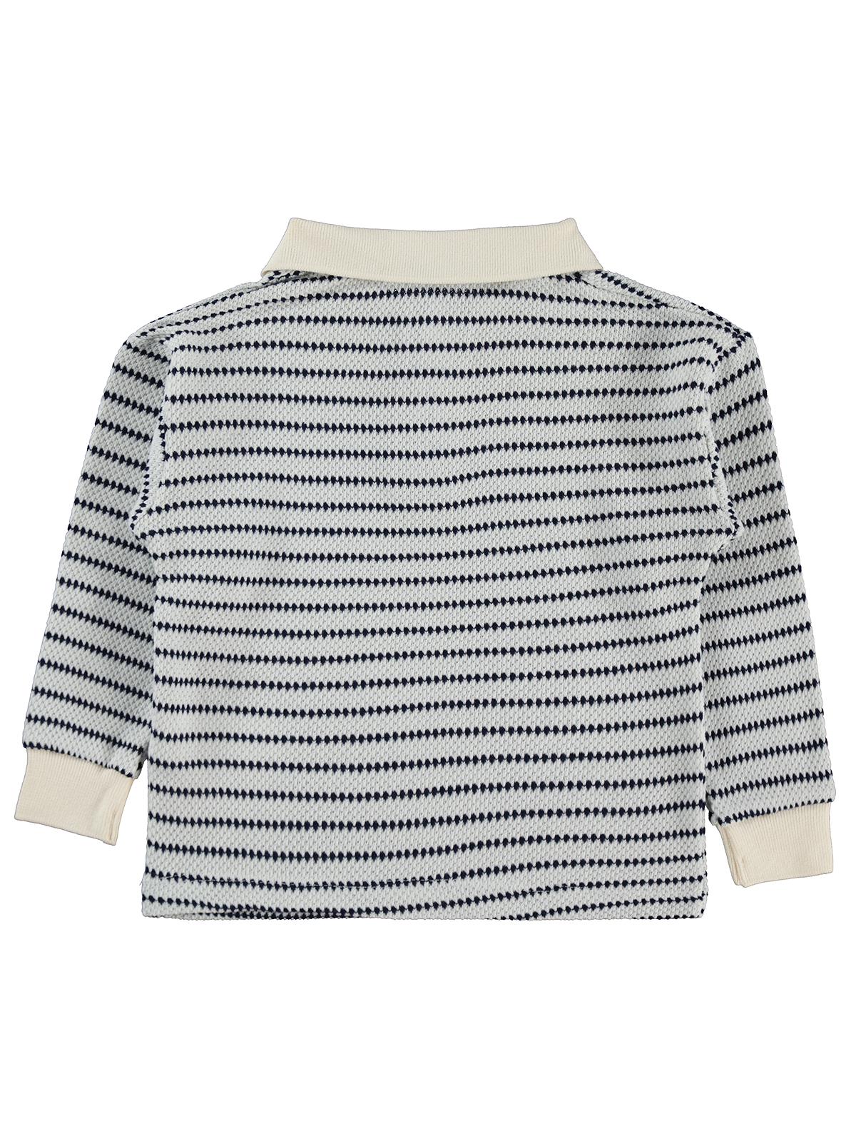 Civil Boys Çizgili Polo Yaka 2-5 Yaş Sweatshirt - Lacivert