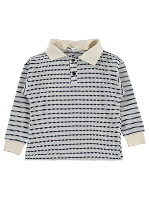 Civil Boys Çizgili Polo Yaka 2-5 Yaş Sweatshirt - Lacivert
