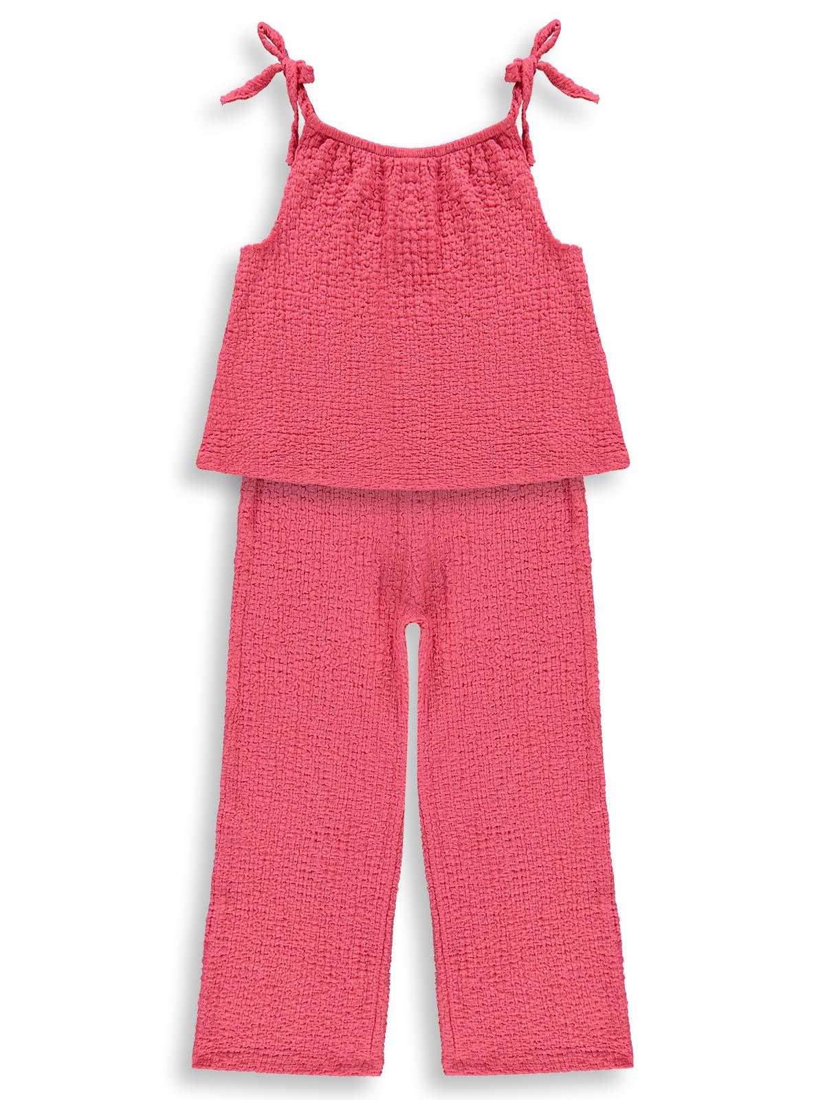 K26Y289-1 Civil Girls Fiyoklu 2-5 Yaş Takım - Kırmızı