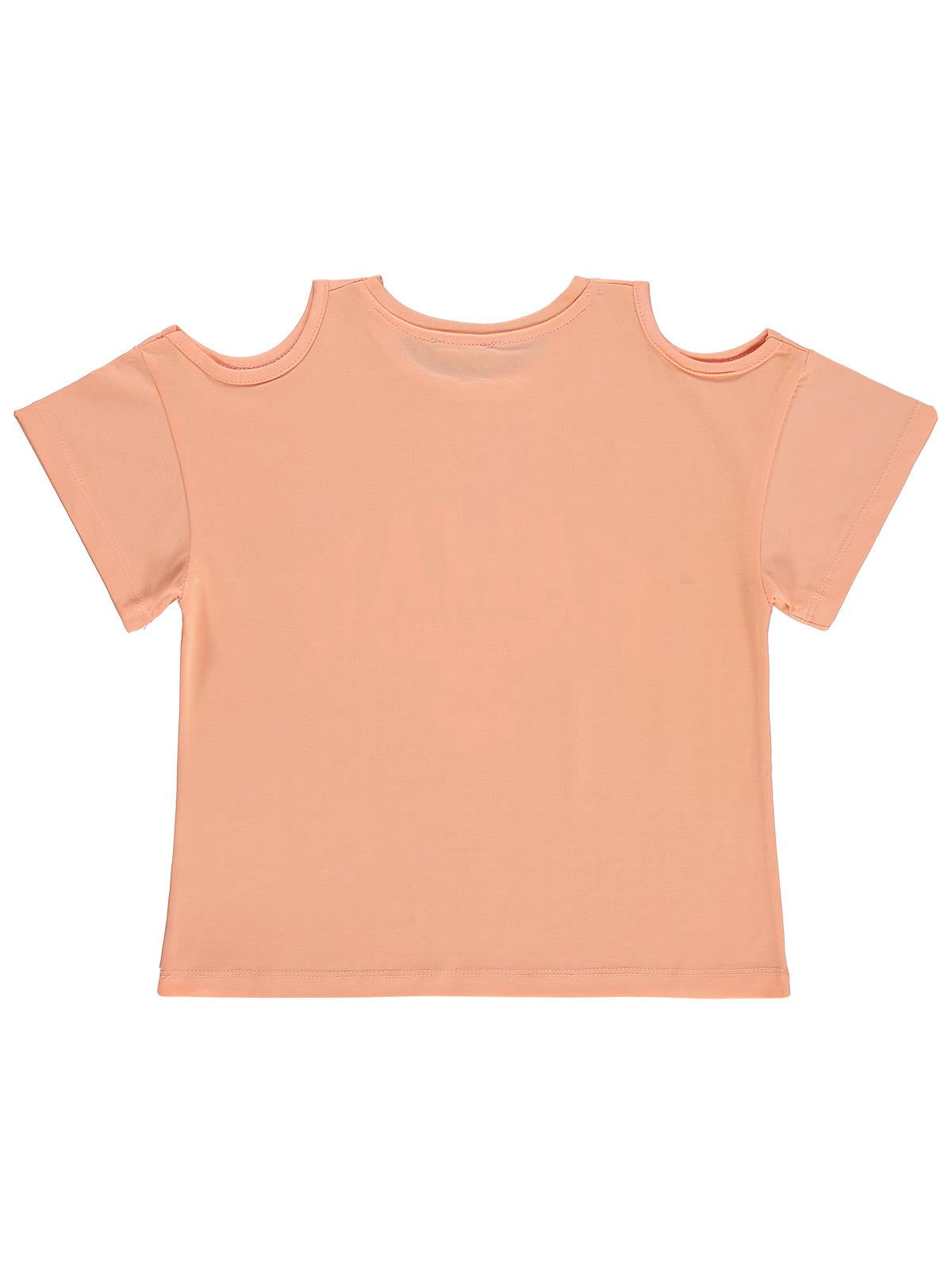 Civil Girls Hawaii Baskılı 10-13 Yaş Tişört - Pudra