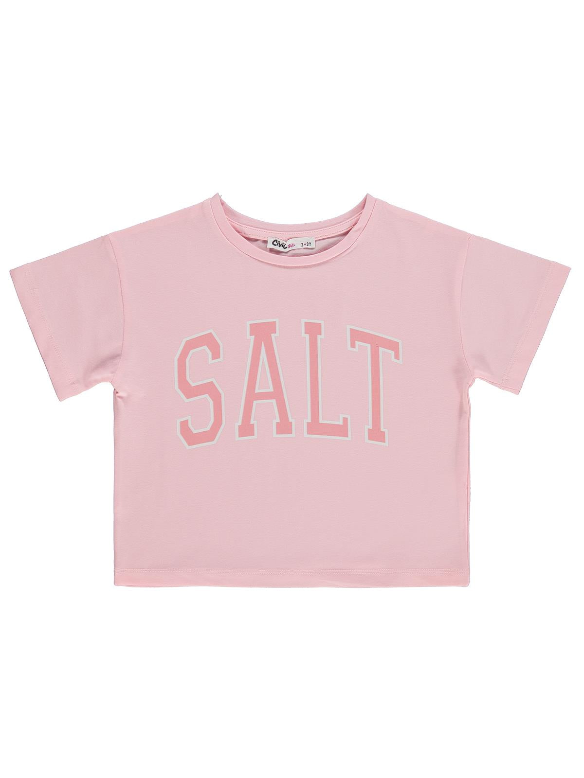 Civil Girls Salt Baskılı 2-5 Yaş Tişört - Pembe