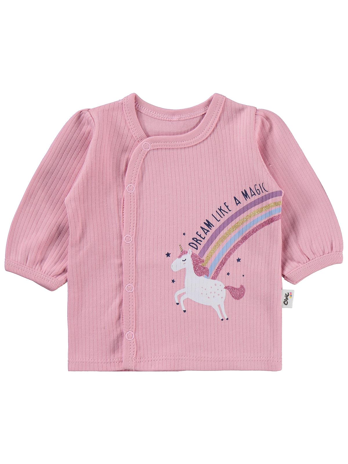 Civil Baby Unicorn Baskılı 0-1 Ay Zıbın Takımları - Pembe