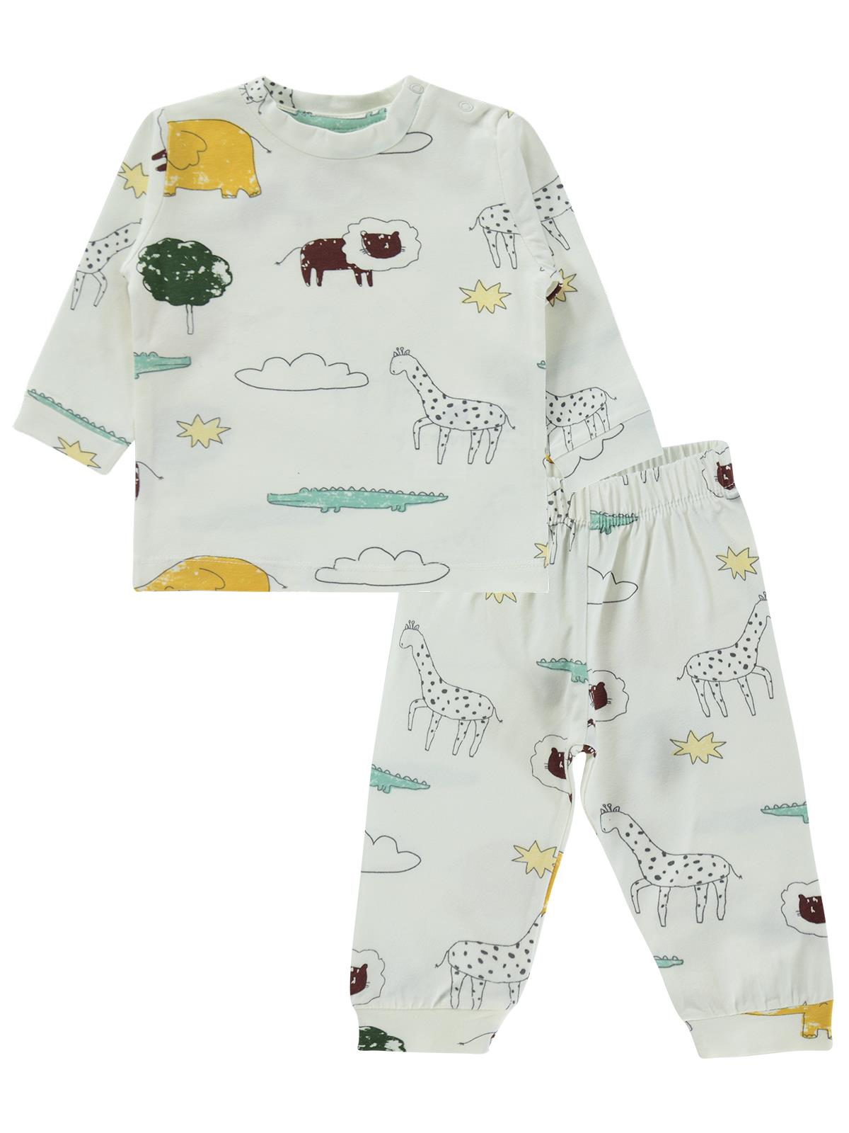 Civil Baby Safari 6-18 Ay Pijama Takımı - Ekru