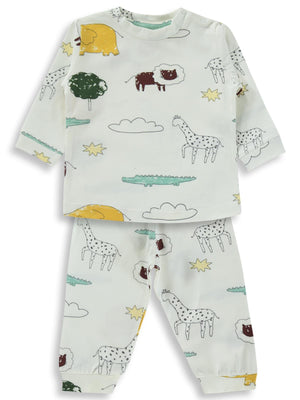 Civil Baby Safari 6-18 Ay Pijama Takımı - Ekru