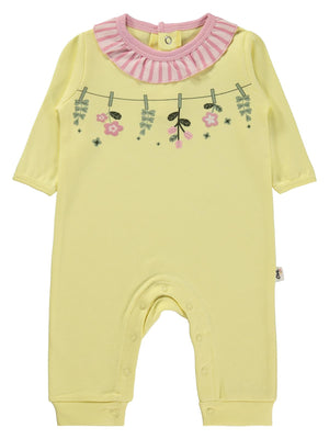 Civil Baby Çiçek Baskılı 3-18 Ay Tulum - Sarı