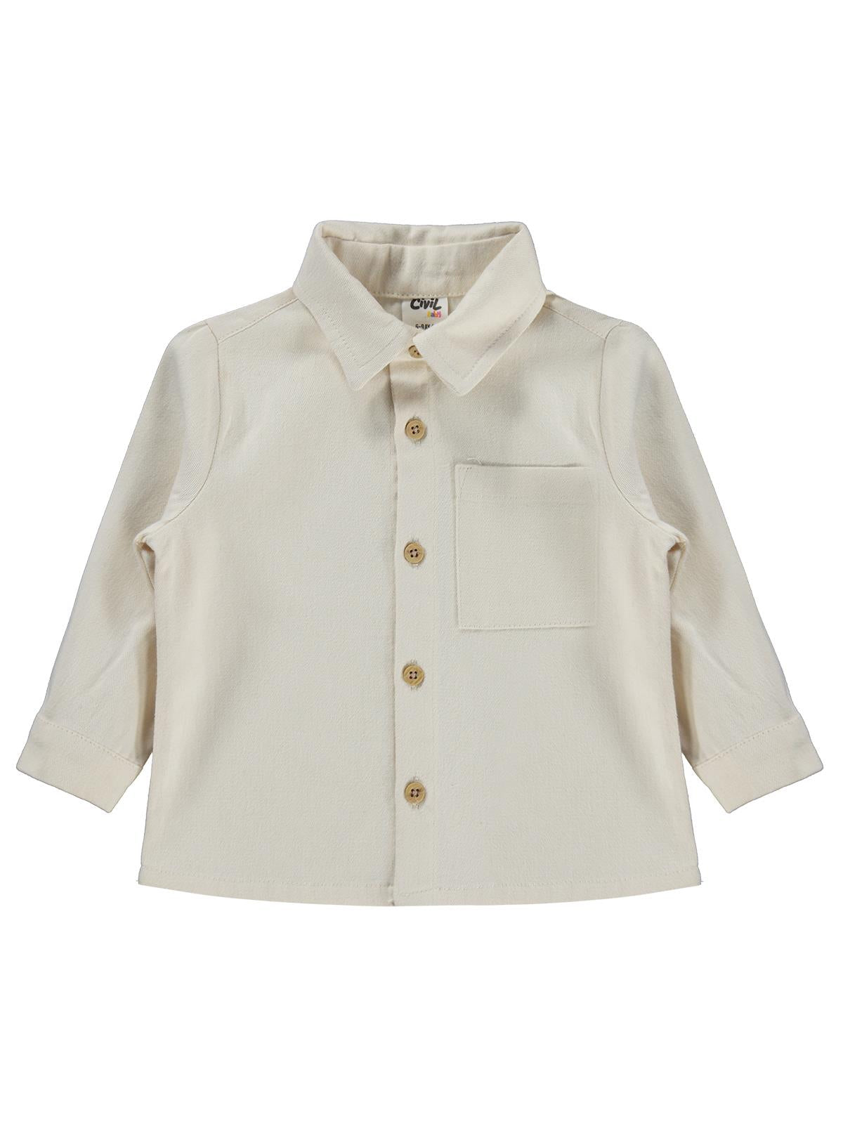 Civil Baby Basic Cepli 6-18 Ay Gömlek - Ekru