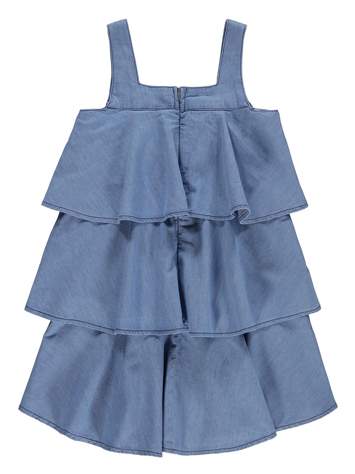 Civil Girls Kat Kat 6-9 Yaş Elbise - Mavi