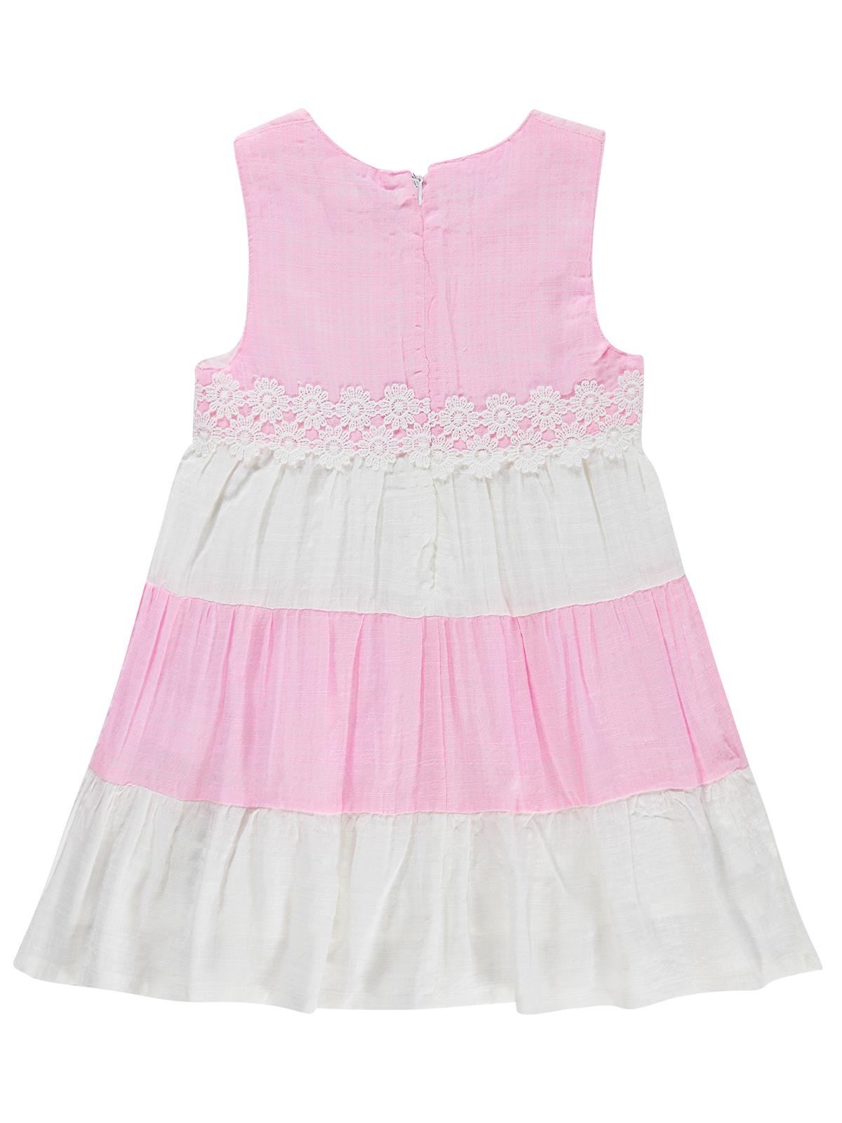 Civil Girls Çiçek Dantelli 2-5 Yaş Elbise - Pembe