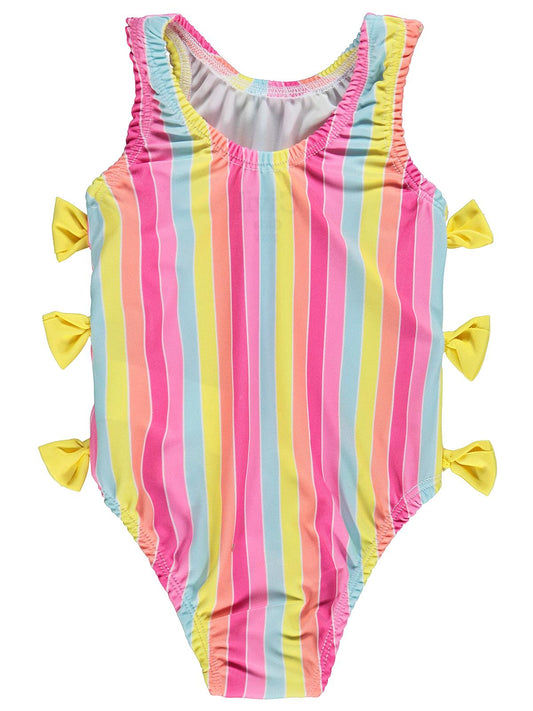 Civil Girls Renkli Çizgili 2-12 Yaş Mayo Set - Pembe