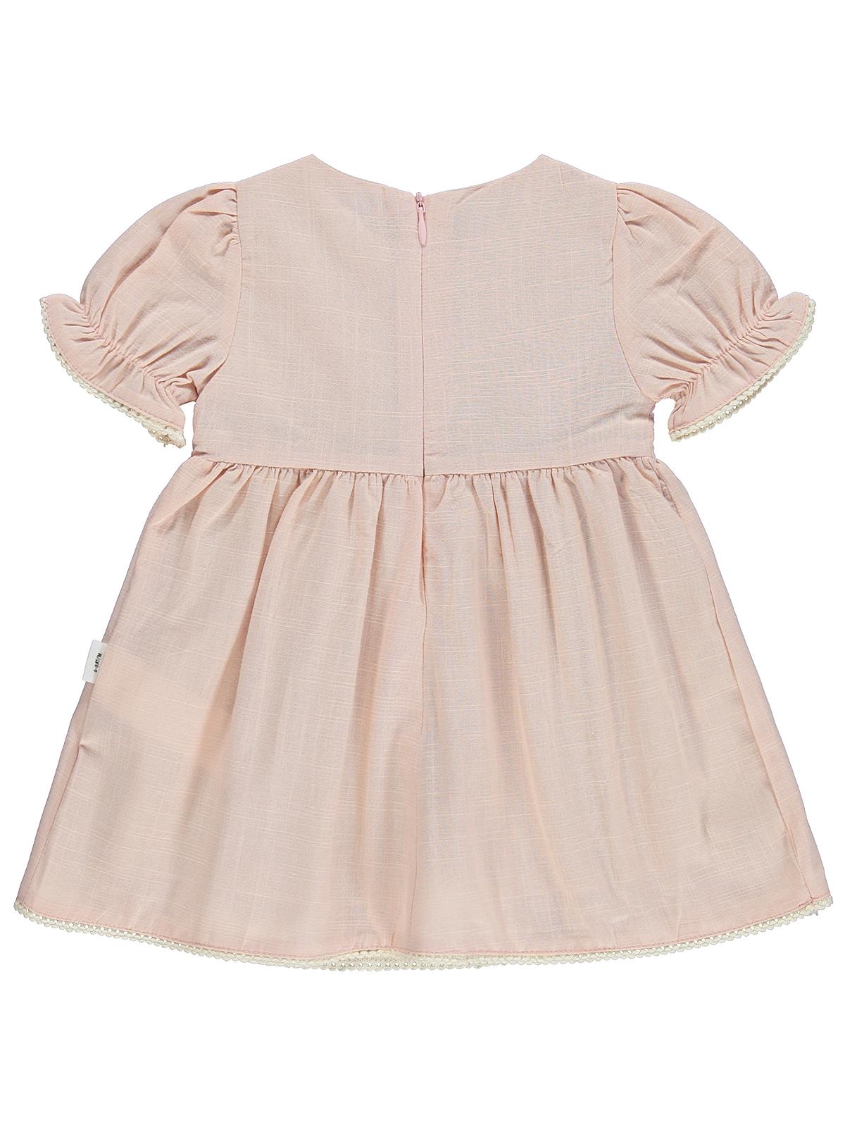 Civil Baby Yaka Çiçek Nakış 6-18 Ay Elbise - Pembe