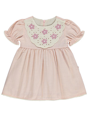 Civil Baby Yaka Çiçek Nakış 6-18 Ay Elbise - Pembe